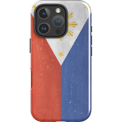 Philippines Flag Distressed iPhone 16 Pro Impact Case